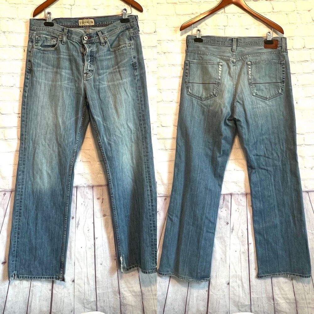 VTG Buckle BKE 67 Jeans Mens Size 34x34 Tyler Distressed Boot Button Fly Denim